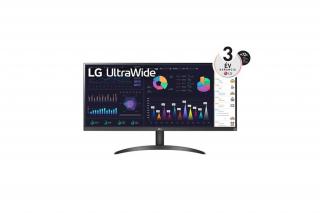LG Monitor 34" - 34WQ500-W (IPS; 21:9; 2560x1080; 5ms; 400cd; 100Hz, HDMIx2, HDR; sRGB99%, FreeSync, Mag.áll)