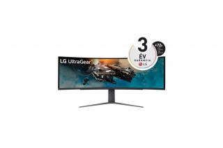 LG Monitor 49" Gamer - 49GR85DC-B (VA; Ívelt; HDR; 32:9; Dual QHD 5120x1440; 240Hz, 1ms; 450cd; HDMIx2; DP; USB; Mag.áll