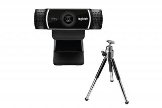 Logitech Webkamera - C922 Pro Stream (1920x1080 képpont, állvány, mikrofon, Full HD, fekete)