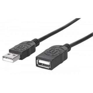 Manhattan Kábel 338653 - USB hosszabbító kábel (USB2.0, 180cm, Fekete)