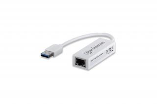 Manhattan Kábel átalakító - USB2.0 to RJ45 (10/100, Fehér)