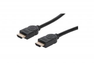 Manhattan Kábel - HDMI to HDMI (Dynamic HDR, eARC, 3D, 8K@60Hz, VRR, QMS, 48 Gbps Bandwidth, 1m, Fekete)