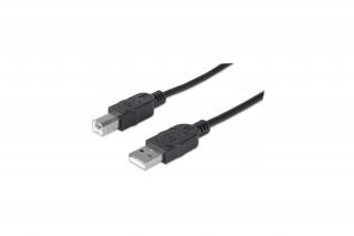 Manhattan Kábel - USB nyomtató kábel (USB2.0, USB-A - USB-B, 180cm, Fekete)