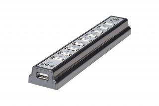 Manhattan USB HUB - 10 db USB2.0 port, asztali,  Bus or AC Power