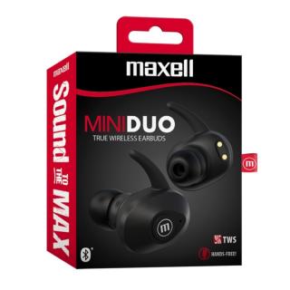 MAXELL TWS fülhallgató, MINI DUO earbuds, bluetooth 5.0, fekete