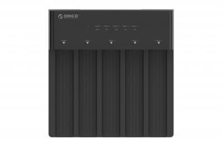 Orico HDD/SSD Dokkoló - 6558US3-C-EU /125/ (5x 2,5"/3,5" HDD/SSD -> USB-A, Max.: 16TB, fekete)