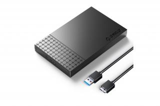Orico Külső HDD/SSD Ház 2.5" - 2526U3-V1-BK (USB-A 3.0, Max. 7-9,5 mm, Max.: 6TB, fekete)
