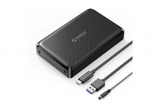Orico Külső HDD/SSD Ház 2.5"/3,5" - DDW35-C3-EU-BK (USB-C to USB-A/C, Max.: 18TB, fekete)