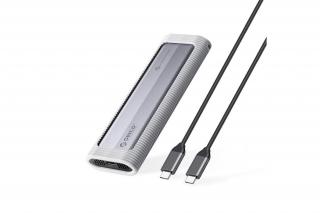 Orico Külső M.2 ház - AXM2S-G2-V1-GY (USB-A/C -> M.2 NVMe, Max.: 8TB, 10 Gbps)