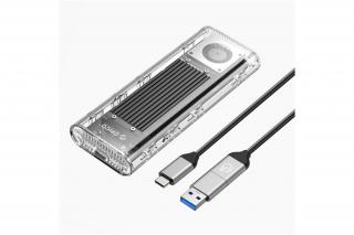 Orico Külső M.2 ház - TCM2-G20-S (USB-A -> M.2 NVMe(M-key; BM Key), Max.: 4TB, 20 Gbps, szürke)