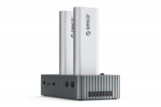 Orico M.2 SSD Dokkoló - IT28N-C-EU (2xM.2 NVMe -> USB-A/C, Max.: 8 TB, Klón funkció, Max.: 40Gbps, szürke)