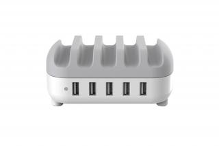 ORICO Töltő állomás - DUK-5P-EU-WH (5x USB-A, 5V2.4A x5, 40W, fehér)