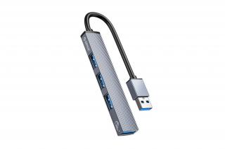 Orico USB3.0 Hub - AH-A13-GY (4 port, Bemenet: USB-A, Kimenet: 1xUSB-A3.0+3xUSB-A2.0, szürke)