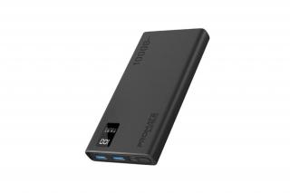 Promate Akkubank - BOLT 10PRO 10000mAh (PowerBank, 2xUSB 3.0, 1xMicroUSB, 1xUSB-C, PD/QC, LED kijelző, fekete)