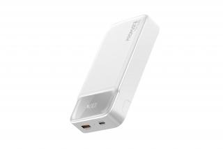 Promate Akkubank - TORQ 20 20000mAh (PowerBank, 20W, 1xUSB-A, 1xUSB-C, PD/QC, LED kijelző, fehér)