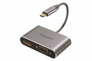 Promate Átalakító - MEDIALINK C2 (USB-C adapter, 1x4K HDMI, 1xVGA, szürke)