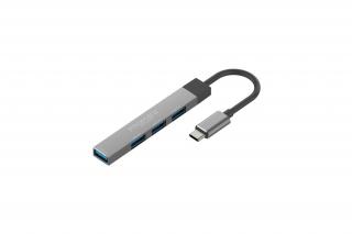 Promate USB Hub - LITEHUB 4 (USB-C 4in1 HUB, 1xUSB 2.0, 3xUSB 3.0, adapter, szürke)