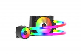 Rampage CPU Water Cooler - ICEBLADE C4 (23dB max., 115,53 m3/h; 12cm, A-RGB LED, fekete)