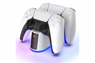 Rampage Gamepad töltő - RP-PS5 (dokkoló 2x PS5 kontroller töltéséhez, fehér)