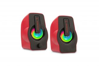 Rampage Hangszóró 2.0 - RMS-G7 Falsetto (6W RMS; hangerőszabályzó; 3,5mm jack; USB, RGD LED, Piros)