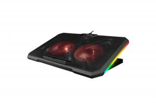 Rampage Notebook Hűtőpad 17"-ig - AD-RC12 GAMEZONE (2*12cm venti, 100rpm, RGB LED) Fekete