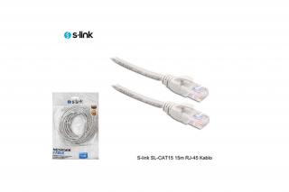 S-link Kábel - SL-CAT15 (UTP patch kábel, CAT5e, szürke, 15m)