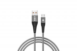 S-Link kábel - SL-STM60M (3A, 12W, Gyorstöltés, MicroUSB, 100cm adat+töltőkábel, szürke)