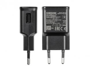 SAMSUNG hálózati töltő USB aljzat gyorstöltés támogatás (5V / 2000 mA, EP-TA200EBE) FEKETE