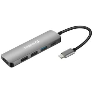 Sandberg 136-32 Notebook Dokkoló - USB-C Dock HDMI+3xUSB+PD 100W (USB-C bemenet; HDMI+USB-C+1xUSB-A3.0+2xUSB-A2.0 kimenet)