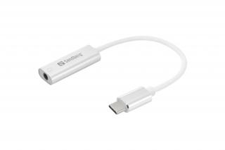 Sandberg Átalakító Kábel - USB-C to Audio Adapter (USB-C, 1x 3,5 mm jack, fehér)