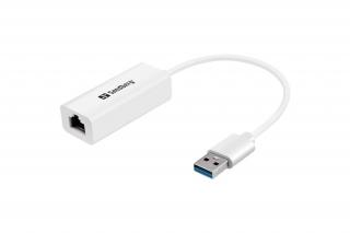 Sandberg Átalakító - USB3.0 Gigabit Network Adapter (USB3.0, RJ45, 10/100/1000Mbps, fehér)