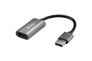 Sandberg Kábel Átalakító - HDMI Capture Link to USB (szürke; HDMI bemenet - USB-A2.0 kimenet)