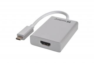 Sandberg Kábel Átalakító - USB-C to HDMI Link (ezüst; USB-C bemenet; HDMI (anya) kimenet; 2048x1152@32bit)