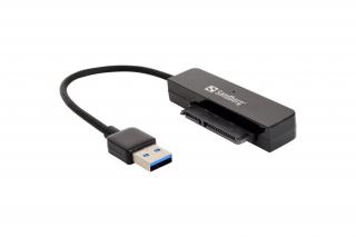 Sandberg Kábel Átalakító - USB3.0 to SATA Link (fekete; USB bemenet - SATA 2,5" kimenet; max.5 Gbit/sec)