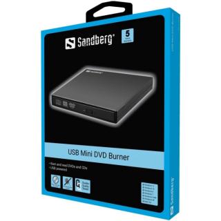 Sandberg Külső USB DVD ODD író, Fekete (133-66)