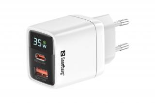 Sandberg Telefon töltő - 2in1 Charger 1xUSB-C 1xUSB 35W