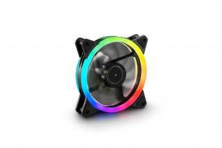 Sharkoon Cooler 12cm - SHARK Blades RGB (18.2dB; 94.8 m3/h; 1200rpm; 20x RGB Led; 3pin + 4pin csatlakozó; ház hűtésre)