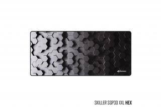 Sharkoon Egérpad - Skiller SGP30 XXL HEX (900 x 400 x, 2,4 mm; varrott szélek; fekete)