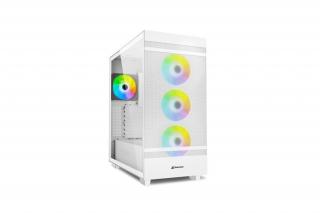 Sharkoon Számítógépház - Rebel C50 RGB White (fehér; ablakos; ATX, 4x120mm RGB ventilátor; 2xUSB3.0; 1xUSB 3.2; I/O)