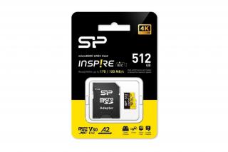 Silicon Power MicroSD kártya - 512GB microSDXC UHS-I U3, 3D TLC NAND (170/150 MB/s A2/V30) DDR200 transfer rate