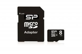 Silicon Power MicroSD kártya - 8GB microSDHC Class10 + adapter