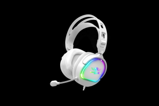 Spirit of Gamer Fejhallgató - PRO-H6 RGB White (MultiPlatform, mikrofon, 3.5mm jack, hangerőszabályzó, 2m kábel, fehér)