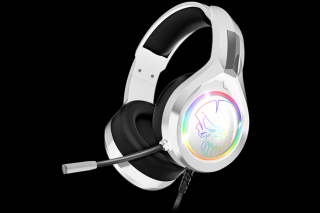 Spirit of Gamer Fejhallgató - PRO-H8 RGB White (MultiPlatform, mikrofon, 3.5mm jack, hangerőszabályzó, 2m kábel, fehér)