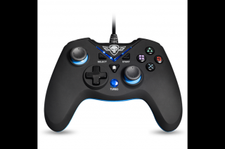 Spirit of Gamer Gamepad - XGP WIRED Blue (USB, 1,8m kábel, Vibration, PC és PS3 kompatibilis, fekete-kék)