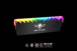 Spirit of Gamer Memória Hűtő - HEATSINK RGB MEMORY (DDR3/DDR4, RGB, aluminium, fekete)