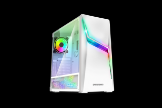 Spirit of Gamer Számítógépház - CLONE 4 White (fekete, ablakos, 8x12cm ventilátor, alsó táp,  ATX, 1xUSB3.0, 2xUSB2.0)