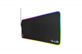 The G-Lab Egérpad - PA RUBIDIUM (800x300x3mm; fekete, extra USB, vízálló, RGB LED)