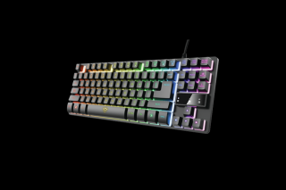 Trust Billentyűzet Gamer - GXT 833 Thado (RGB LED háttérvilágítás; TKL méret; USB; fekete; magyar)