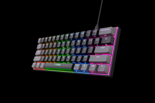 Trust Billentyűzet Gamer - GXT867 Acira (Kompakt; Mechanikus, Outemu Red switch; RGB LED; USB; fekete; angol)