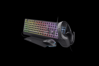 Trust Bundle - GXT792 Quadrox 4-in-1 Gaming Bundle (Billentyűzet magyar + Zirox fejhallgató + Felox egér + Egérpad)